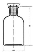 Folyadéküveg normálcsiszolatos dugóval, 500 ml, fehér üvegből, NS 24/29