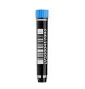 LX1000 1 ml cryotube with external thread, bottom 2D code, side 1D &  HR code, blue cap, aseptic, bulk, 960 pc / case