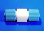 Teflon, csavaros csőcsatlakozó, egyenes, Cső Ø 6 mm, furat Ø 2 mm