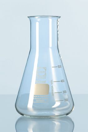 Duran márkájú erlenmeyer lombik, bőnyakú, osztással