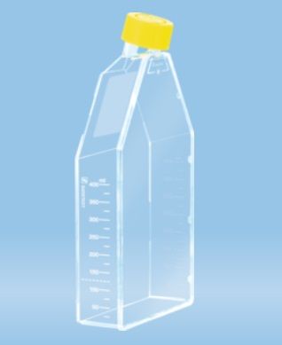 Culture vessel, sterile, for adherent or suspension cells, with 2-position cap
