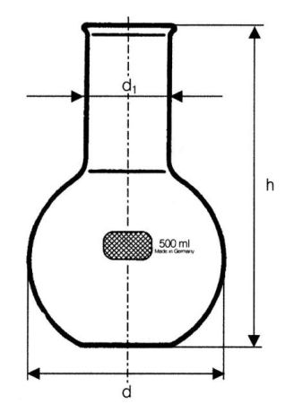 Narrow neck flat bottom flask