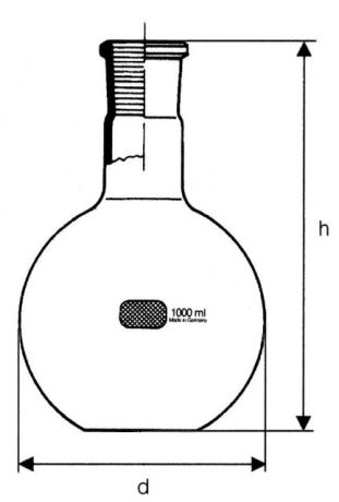 Flat bottom flask with normal joint, without stopper
