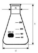 Erlenmeyer lombik, szűknyakú, osztással, 5.000 ml, Kimble-Rasotherm