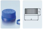 Screw cap for laboratory bottles, blue, PP, GL25