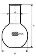 Flask with narrow neck, 1000 ml, Simax glass