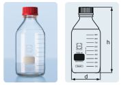 Laboratory bottle without cap, clear, 2.000 ml