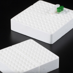 Hungarocell tartó fedéllel fagyasztáshoz mikro- és kriocső számára (Styrofoam állványok)