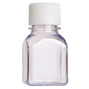 Négyszögletű PETG palack, beosztásos, 125 ml, steril, ömlesztett, 24 db/csomag