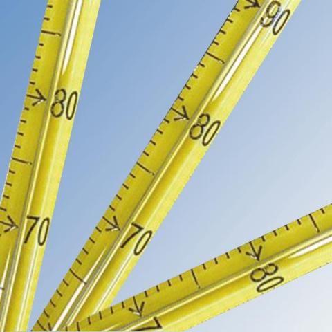 Laboratory thermometer with mercury filling, normal division