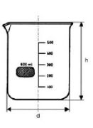 Low beaker, graduated, with spout, 800 ml, Simax glass