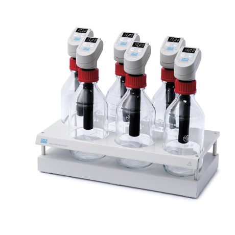 Respirometric 6 pc system for measuring biochemical methane potential (BMP).