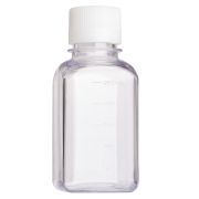 Négyszögletű PETG palack, beosztásos, 250 ml, steril, ömlesztett, 24 db/csomag