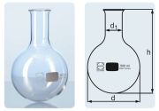 Gömblombik 1.0000 ml, szűknyakú, Duran üvegből