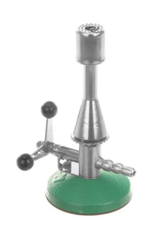 Teclu burner with stopcock and pilot flame