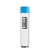 XXLX8000 8 ml cryotube with external thread, bottom 2D &  HR code, TLM compatible, blue cap, aseptic, bulk, 240 pc / case