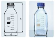 Négyszögletes laboratóriumi üveg, 250 ml
