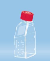 Culture vessel, sterile, for adherent or suspension cells, with vented, filter insert cap
