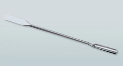 Micro scoop spatula, half-rounded