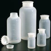 Folyadékflakon, HDPE, széles nyakú, csillag alakú plombálható kupakkal, 50 ml