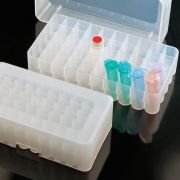 Microtube racks with lift-off telescopic lid, 50 places, 140x73x37.5 mm