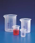 Graduated beaker, PP, low form, 50 ml, blue graduation