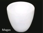 Izzítótégely, kvarc, 15 ml, magas forma, áttetsző anyagú "fused" kvarc.