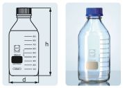 Laboratory bottle with cap, clear, 10.000 ml