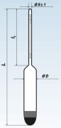 Areométer hőmérő nélkül 10 tag, 1,240-1,300 g/ml