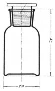 Powder bottle with standard ground joint stopper, 1.000 ml, clear