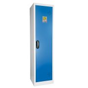 AZ150BLI Safety cabinet for storing lithium batteries, blue, 1 door, 4 shelves, 4 fireproof pads, 1950 x 500 x 500 mm