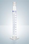 Graduated cylinder with glass base, plastic stopper, 25 ml, marked A