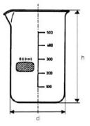 Tall beaker, graduated, with spout, 150 ml, Simax glass