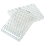 96 lyukú sejttenyésztő lemez fedéllel, gömbölyű alljú, 0,58cm2, felületkezelt, steril, egyesével csomagolt, 100 db / csomag